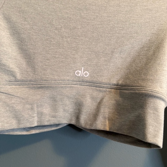 Alo Yoga Heather Gray Alosoft Intuition Long Sleeve Bra w/High Waist Leggings - Picture 14 of 16